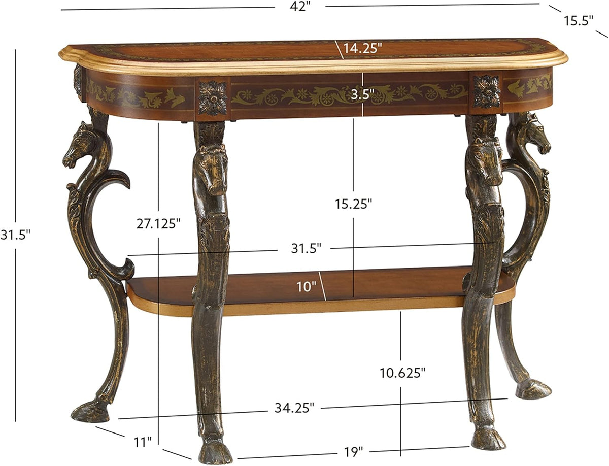 Brown and Gold Console Table 42 x 31.5 x 15.5 H245