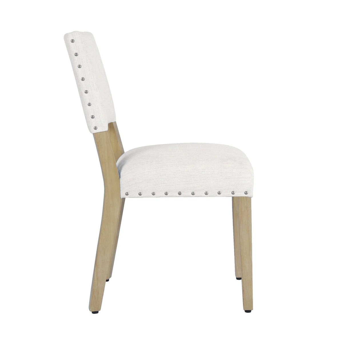 Open Back Dining Chair with Nailhead Trim, Set of 2, Cream X978106