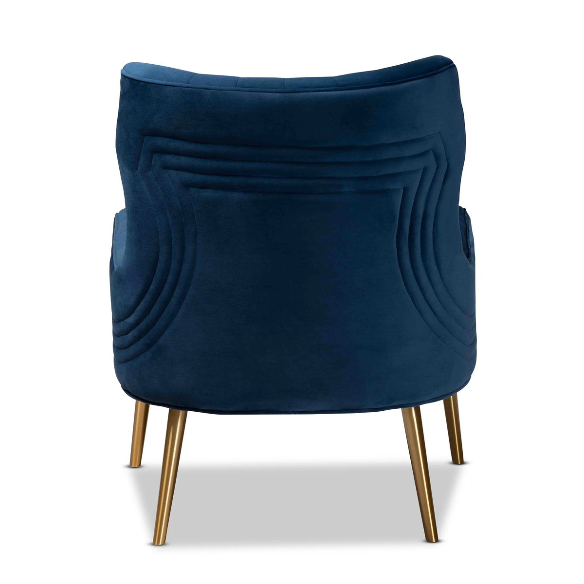 Navy Blue and Gold Wingback Chair C838