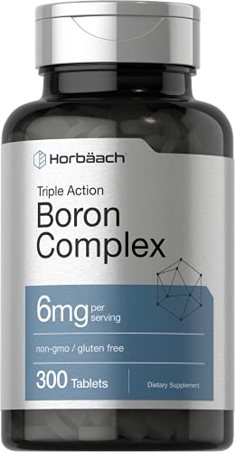 6 mg Vegetarian Non-GMO Gluten Free Boron Supplement 300 Tablets G5236