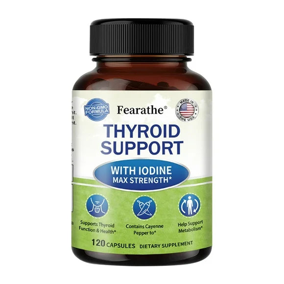 Iodine Thyroid Supplement with L Tyrosine Bladderwrack Kelp Selenium Ashwagandha 120 Capsules Z906