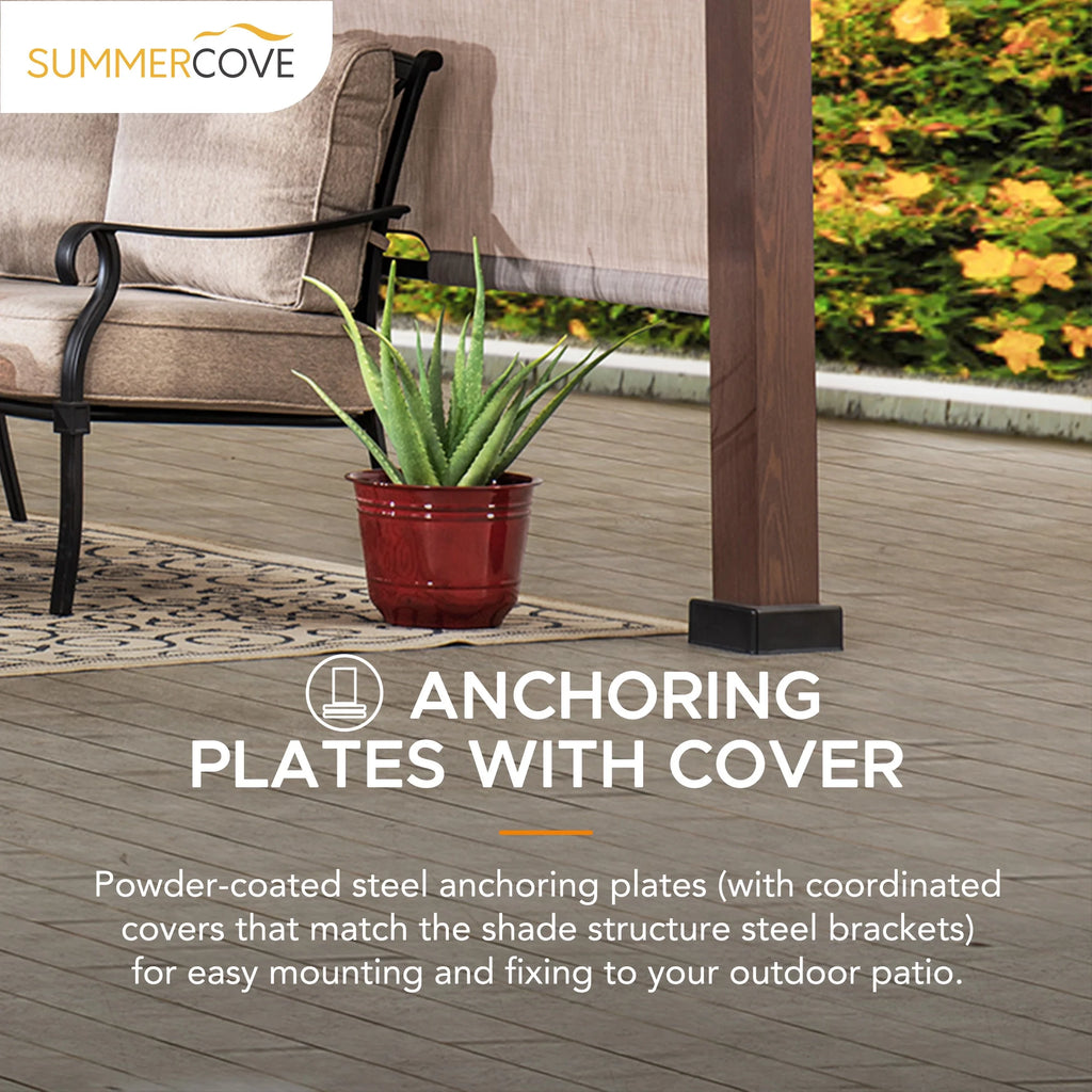 11 x 11 ft. Metal Pergola with Tan Adjustable Canopy N534105