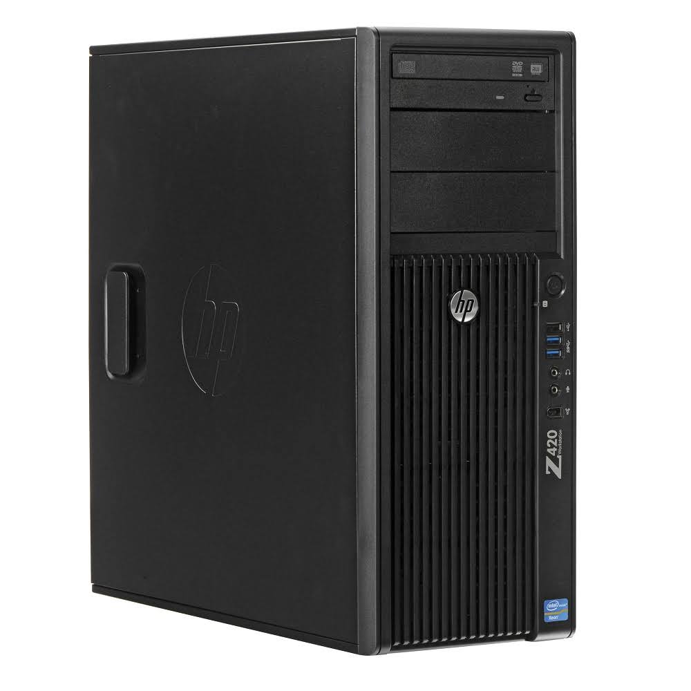 HP Z420 Workstation E5-1607 Quad Core 3Ghz 8GB 512gb SSD Dual DVI Win 10 P569552