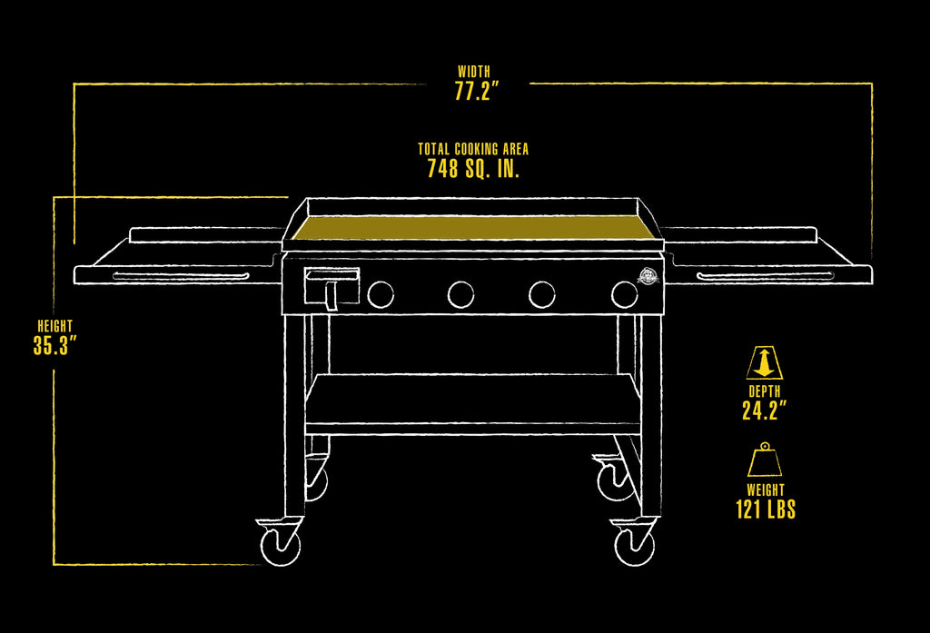 4 Burner Portable Griddle with Foldable Side Shelf M235906