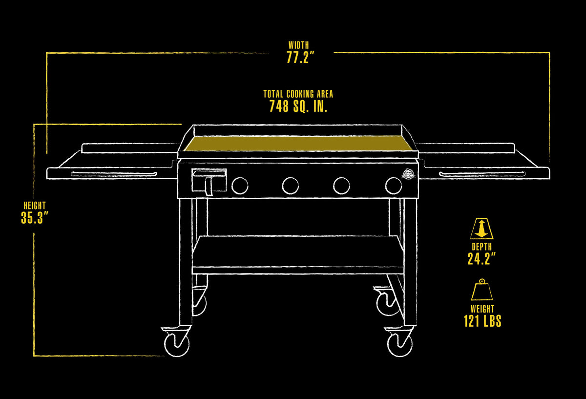 4 Burner Portable Griddle with Foldable Side Shelf M235906