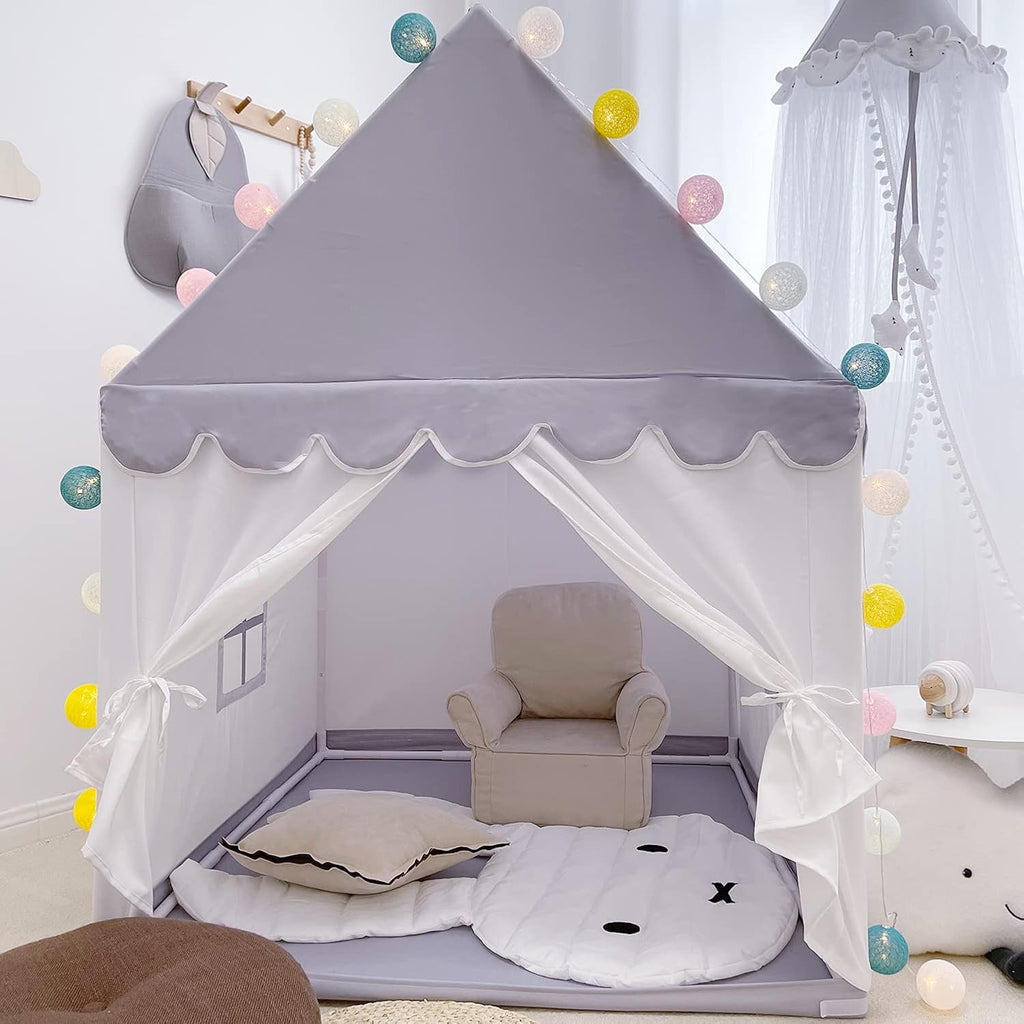 Grey Kids Play Tents Princess Castle Indoor Playhouse D764794