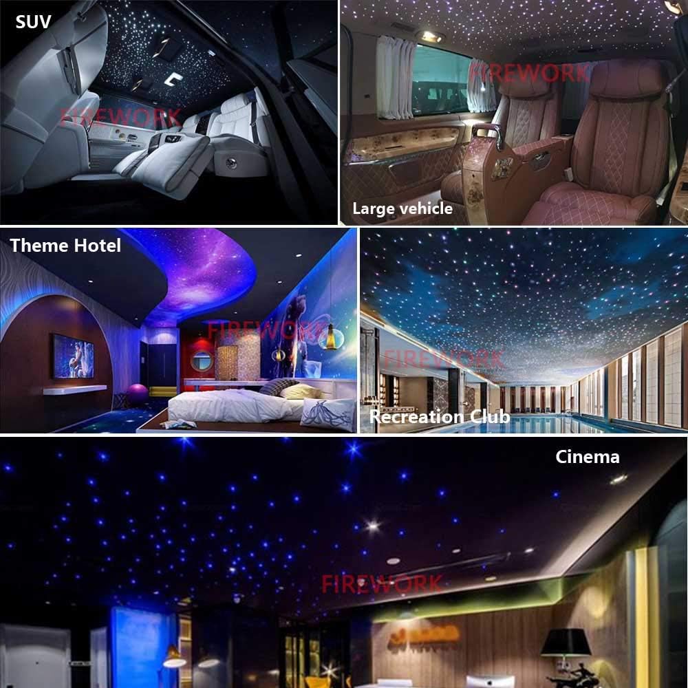 460pcs 0.03in 9.8ft RGBW LED Fiber Optic Star Ceiling Light Kit R8458