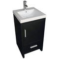 18 inch Black Bathroom Vanity Cabinet with Top Basin Vessel Sink Faucet Combo Z8455