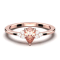 1.25 Carat Pear Cut Morganite And Diamond Moissanite Engagement Ring in 10k Solid Rose Gold M729458