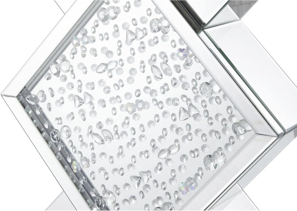 Rectangle Beveled Glass Mirrored Crystal Console Table E5053
