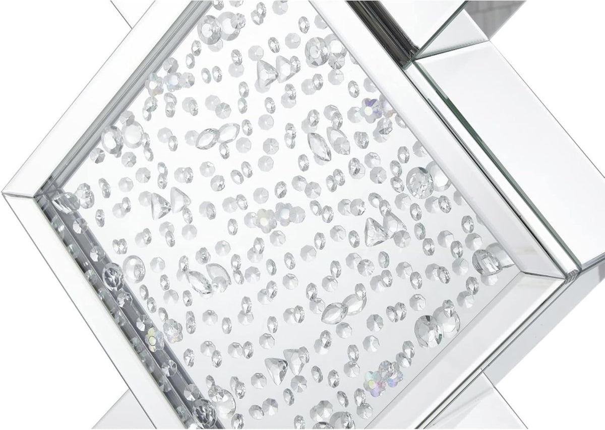 Rectangle Beveled Glass Mirrored Crystal Console Table E5053