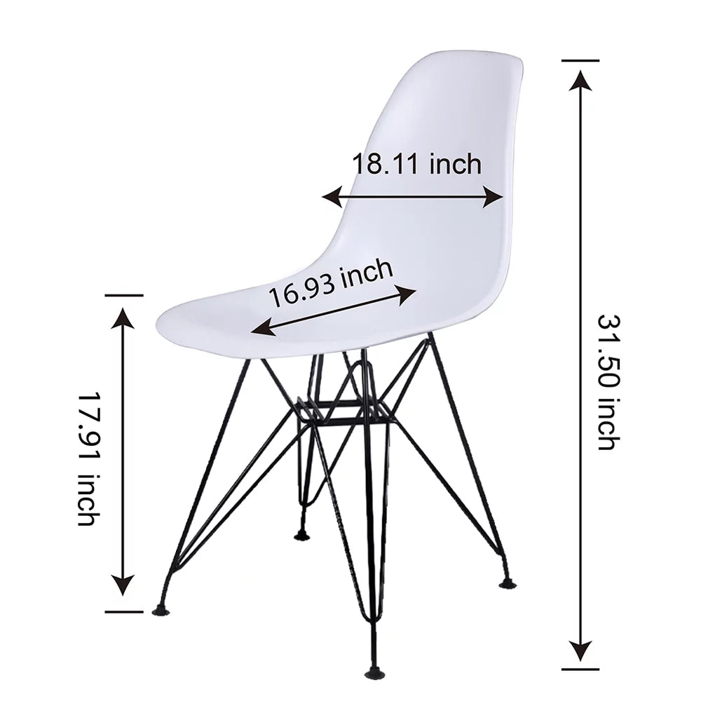 White Dining Room Kitchen Chairs with Black Legs L622269
