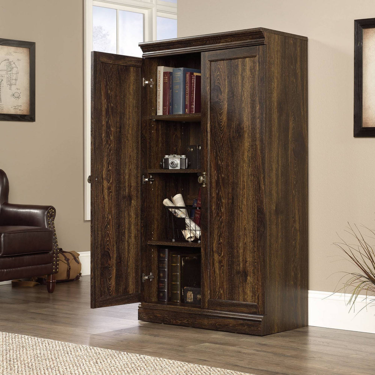 Iron Oak Storage Cabinet X88299