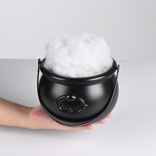 Halloween Witches Cauldron with Tripod Stand Black Pot LED Light J6287