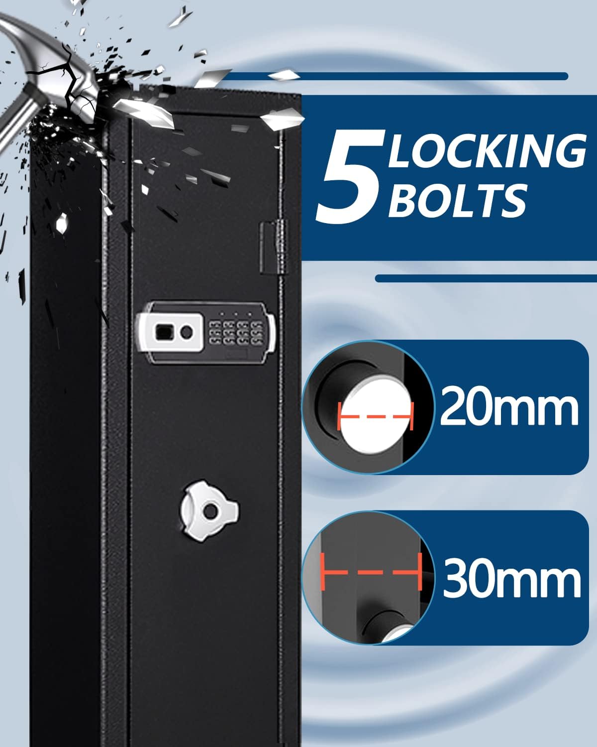 5-6 Gun Rifle Safe with Handgun Lock Box and Removable Shelf G453854