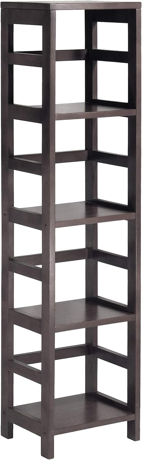 Wood 4 Section Storage Shelf with 4 Black Fabric Baskets Y725