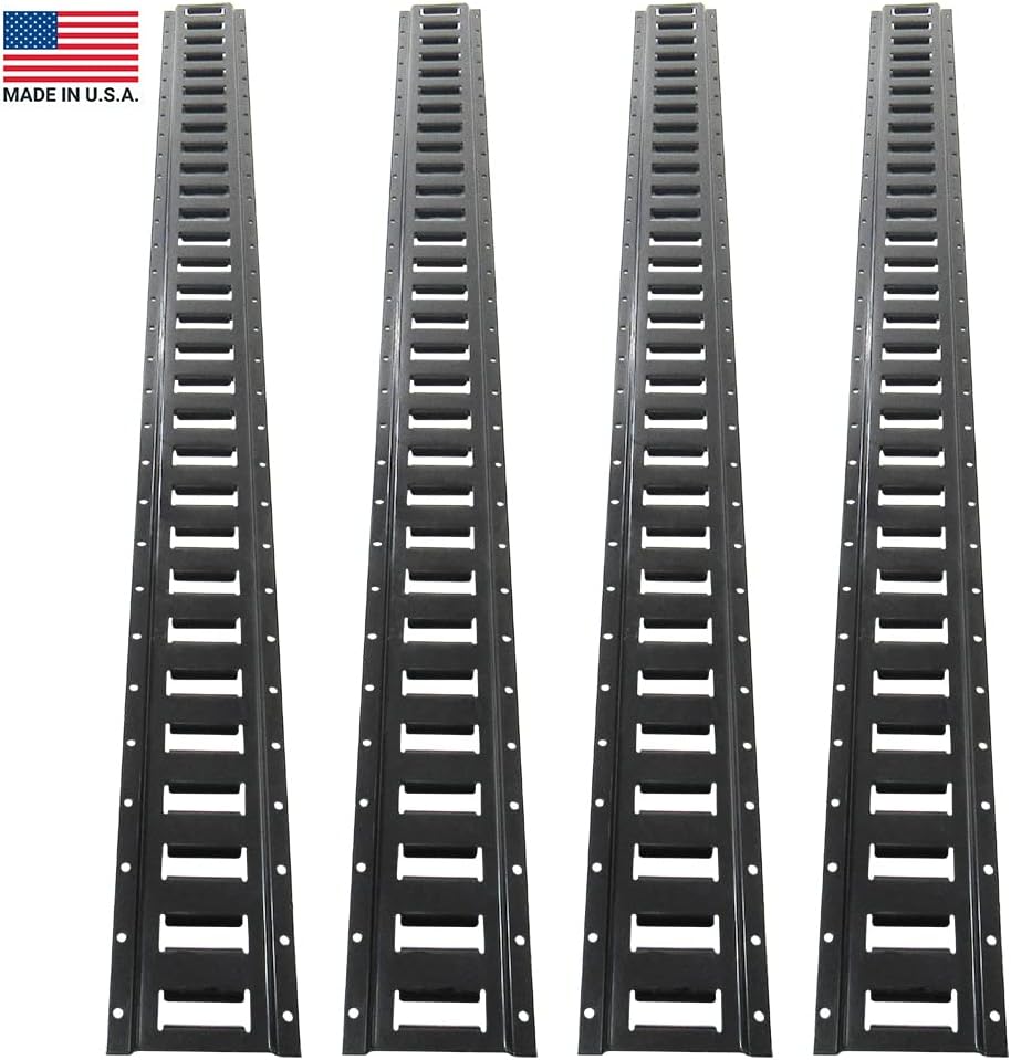 Black 5 FT Steel E-Track Rails 4 Pack L902