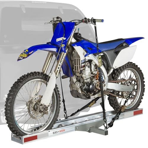 Lightweight Aluminum Motorcycle Hitch Carrier with Loading Ramp L48179