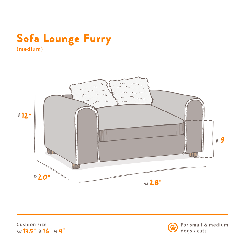 Charcoal Medium Pet Sofa Lounge A3941