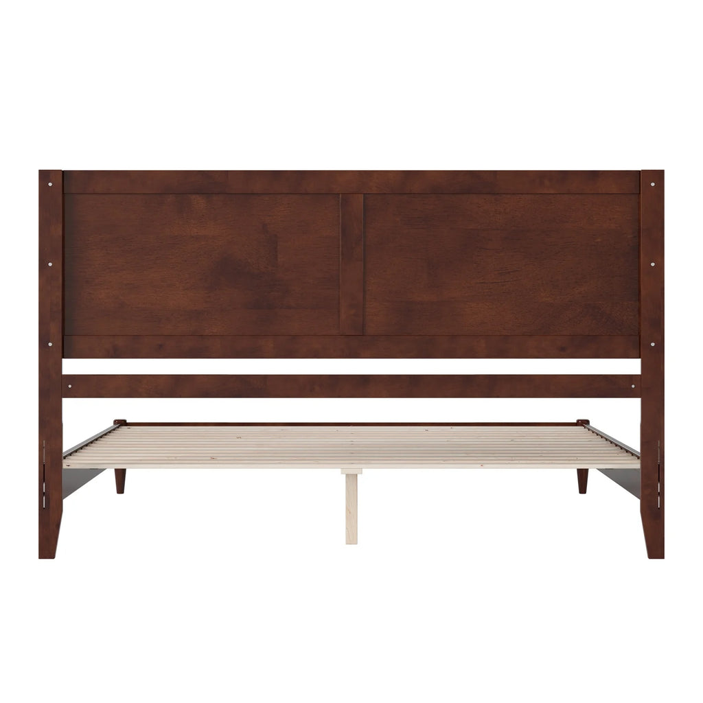 King Solid Wood Low Profile Platform Bed, Walnut A41584