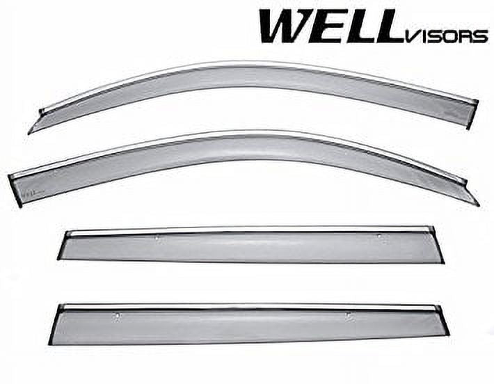 Side Window Wind Deflector Visors with Chrome Trim C16490