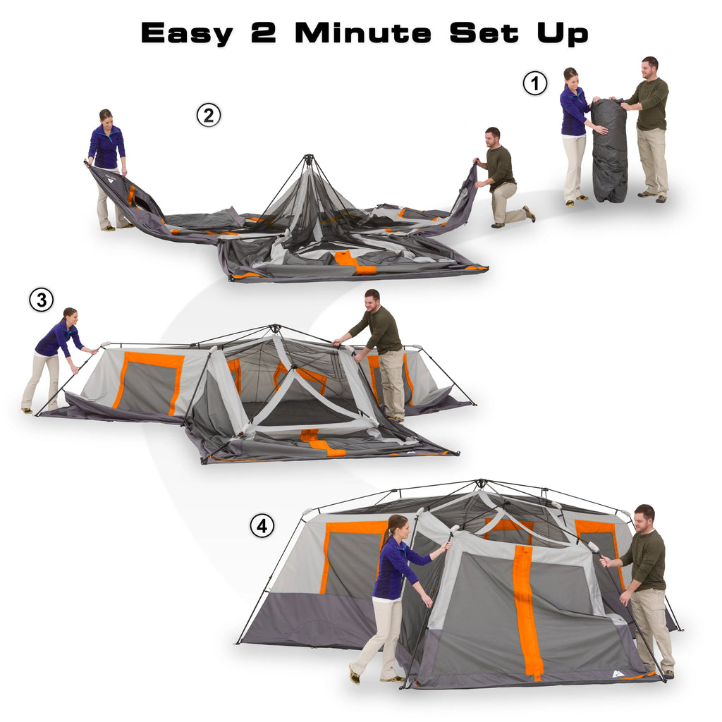 20' x 18' 12-Person 3-Room Instant Cabin Tent with Screen Room W7479