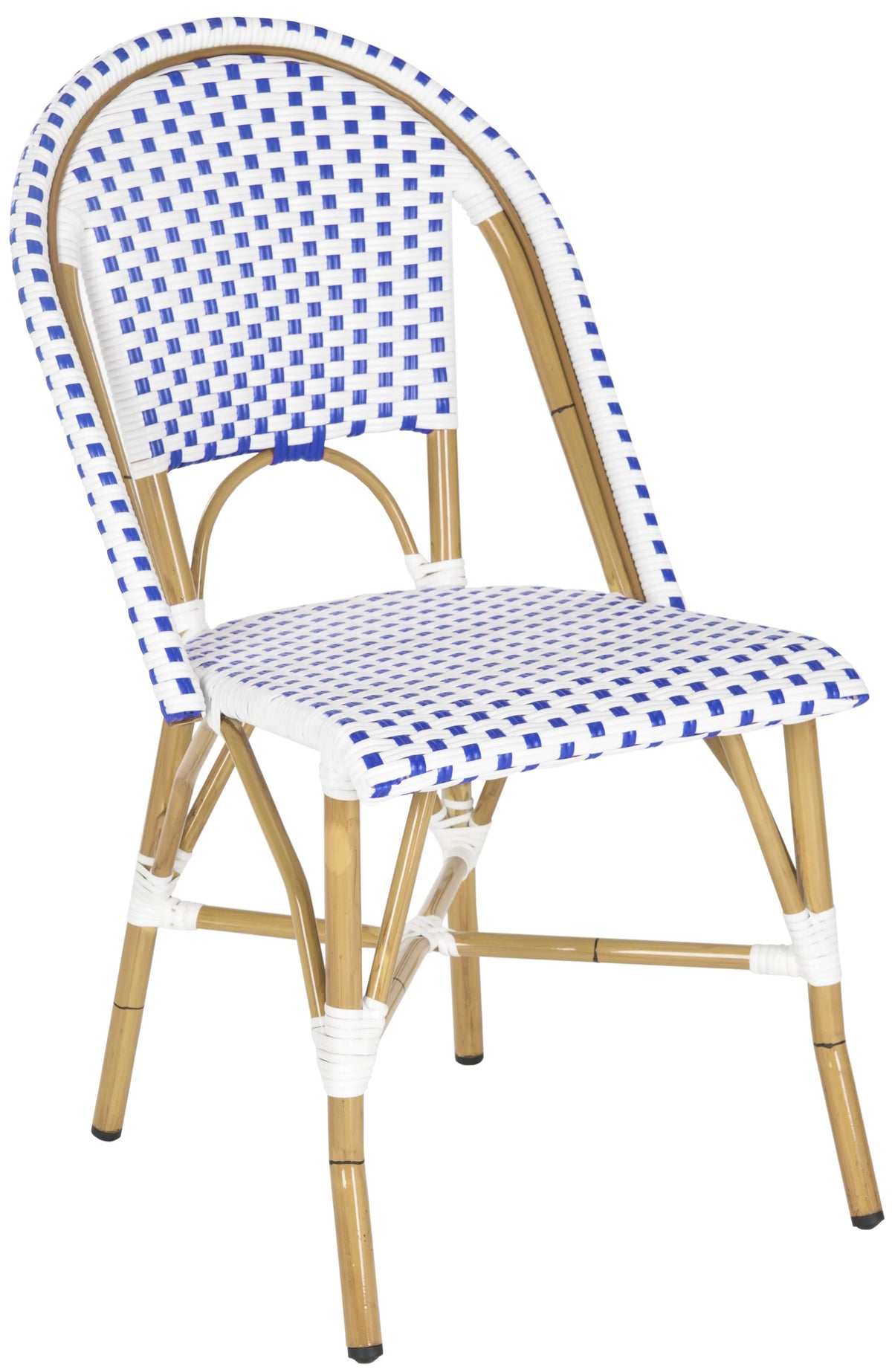 Blue White Set of 2 Outdoor Bistro Side Chair S192