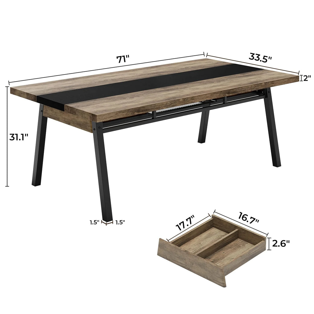 Chestnut Dining Table with 2 Drawers K2697