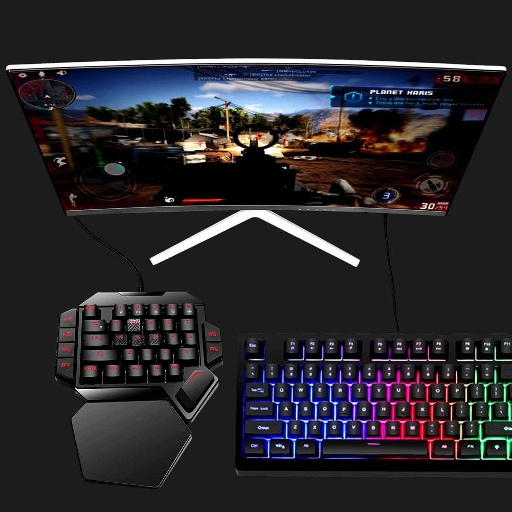 One Handed Mechanical Gaming Keyboard with Wrist Rest F3479