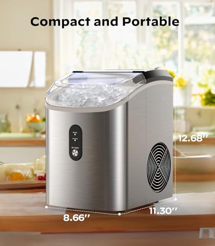 Black Countertop Nugget Ice Maker with Self-Cleaning U919