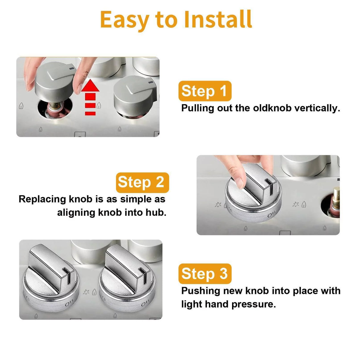 Stainless Steel Control Knobs D1674