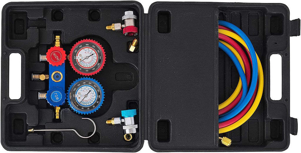 3.5 CFM Vacuum Pump Kit with R134a AC Manifold Gauge Set L2917
