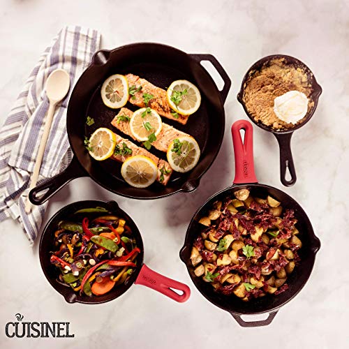 Cast Iron Grill Pan Square 10.5-Inch Pre-Seasoned Skillet with Glass Lid R56201