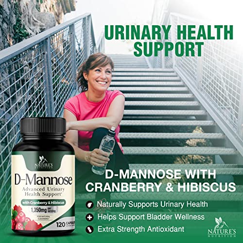 180 Capsules D-Mannose & Cranberry Extract 1350mg K2944