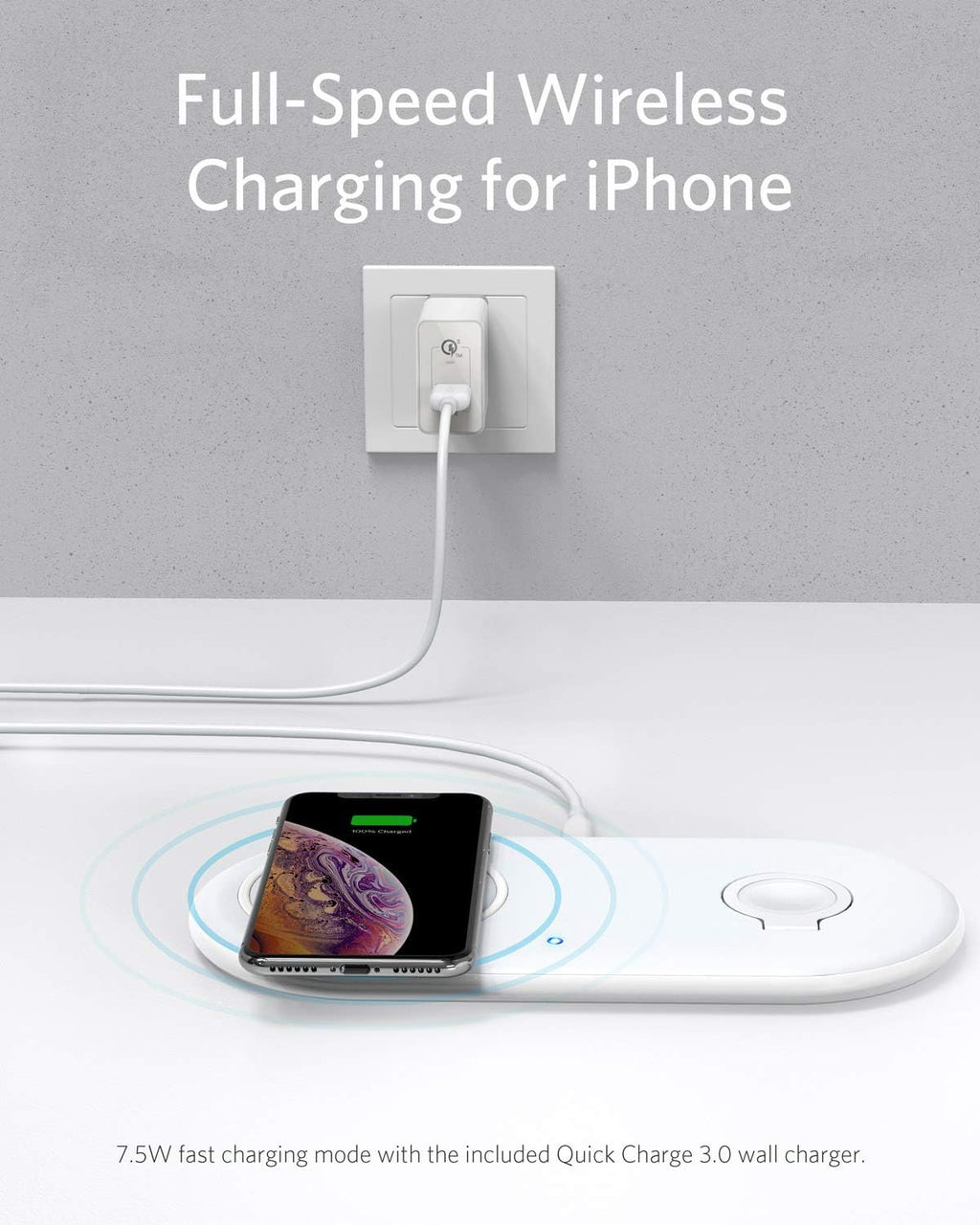 2 in 1 Wireless Charging Station for iPhone and Apple Watch B165179
