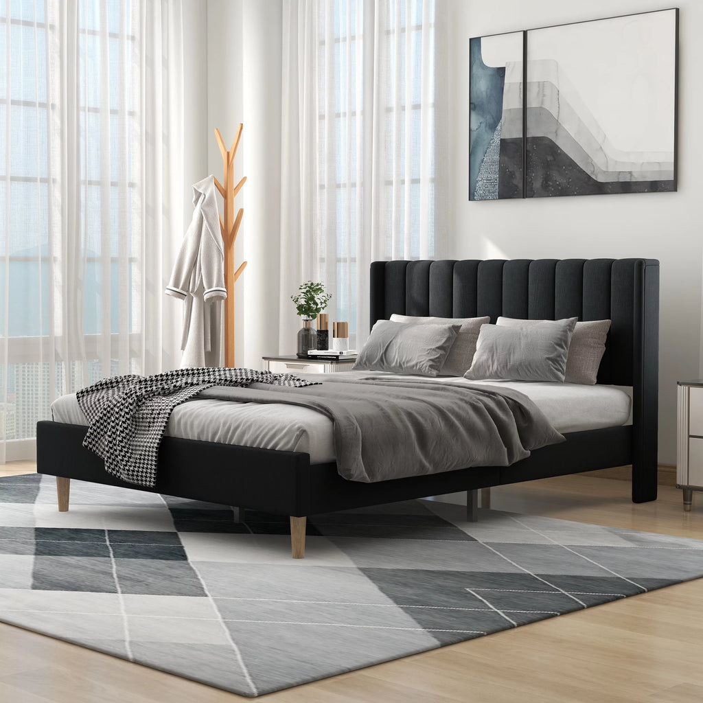 Queen Size Upholstered Platform Bed Frame F9464