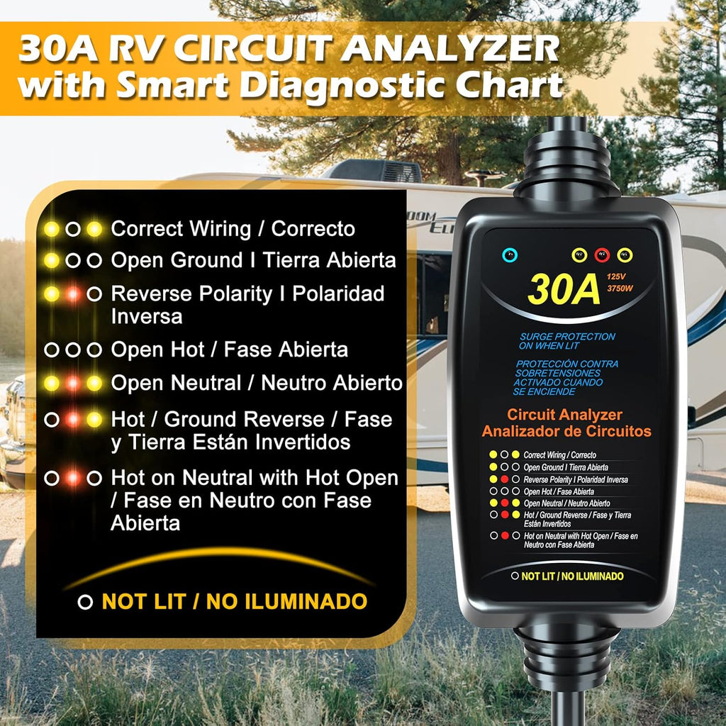 30A Portable RV Surge Protector with Circuit Analyzer R53572