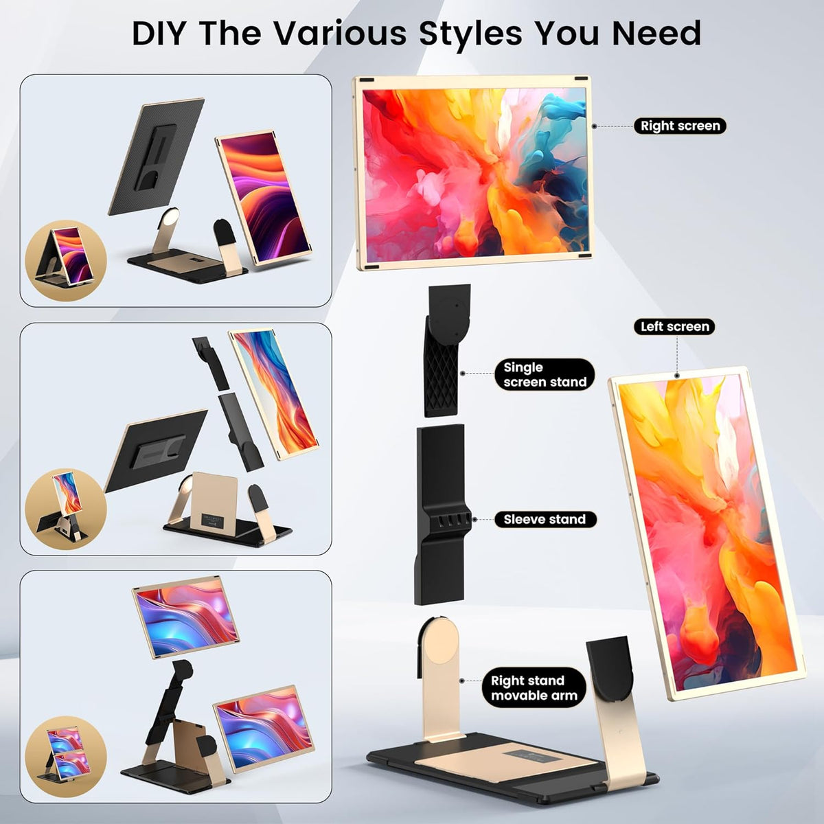 15.6’’ Portable Triple Monitor with 86% NTSC IPS FHD 1080P Display I39119