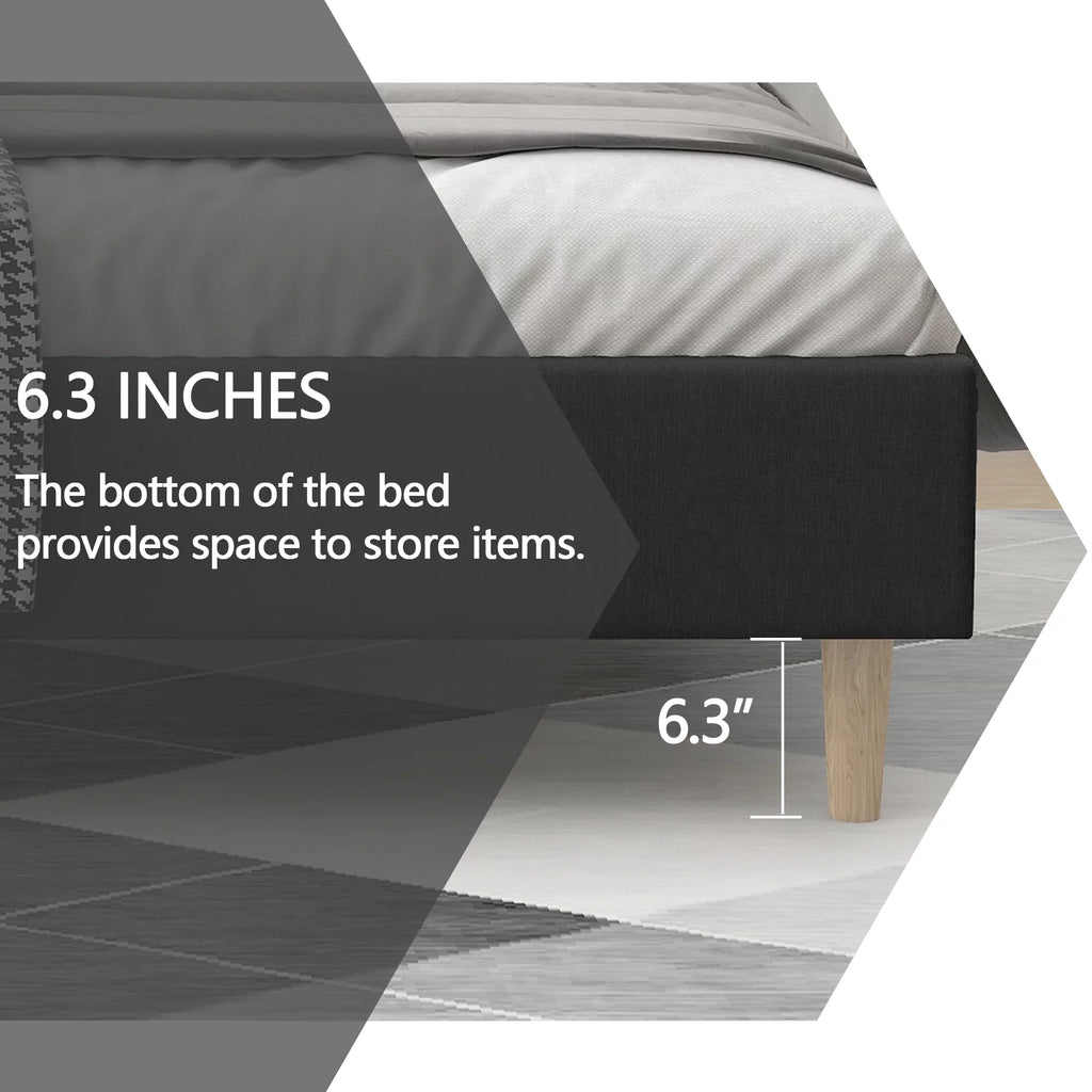 Queen Size Upholstered Platform Bed Frame F9464