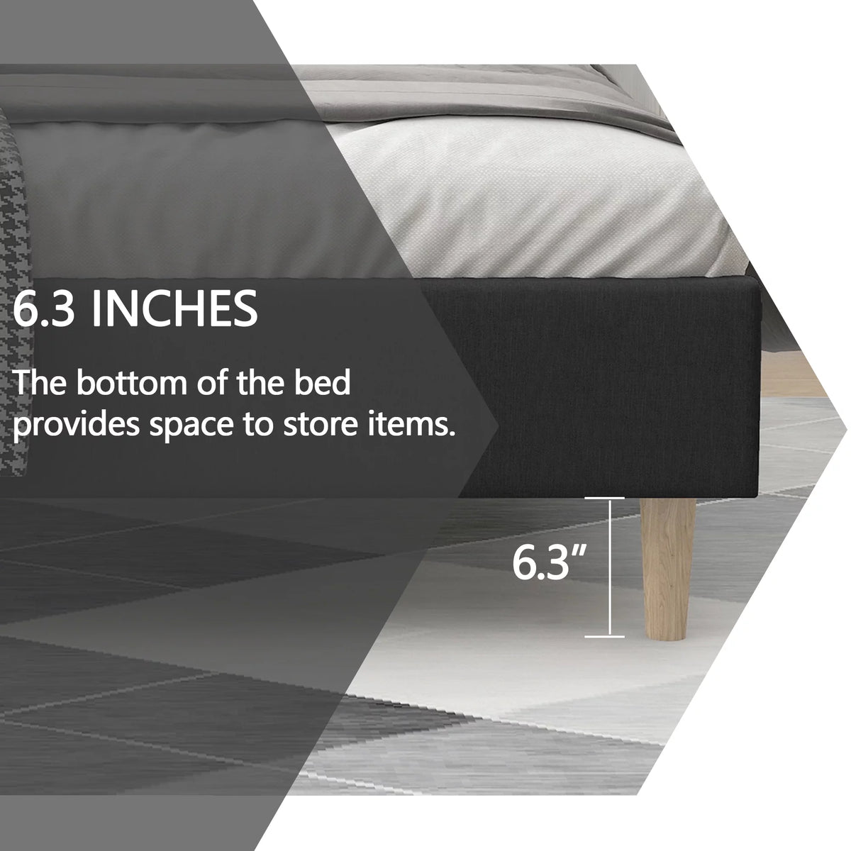 Queen Size Upholstered Platform Bed Frame F9464