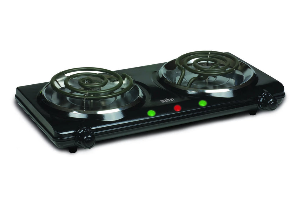 Black Portable Double Burner Cooktop C774773