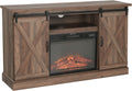 Farmhouse Electric Fireplace TV Stand with 23 Insert Fireplace, Burlywood N921