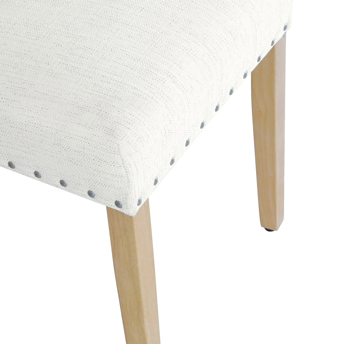 Open Back Dining Chair with Nailhead Trim, Set of 2, Cream X978106