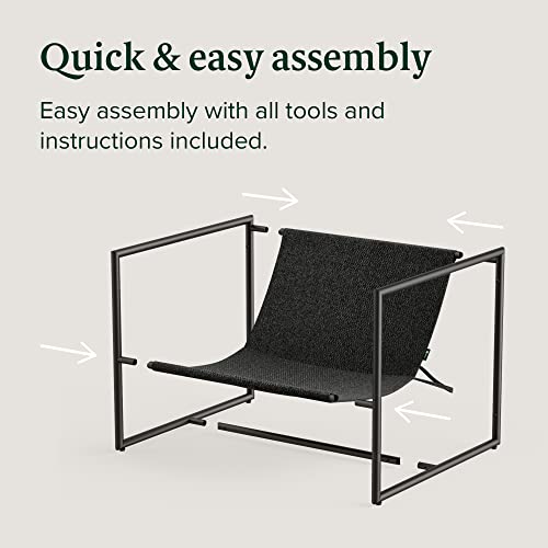 Black Metal Framed Sling Accent Chair J5819