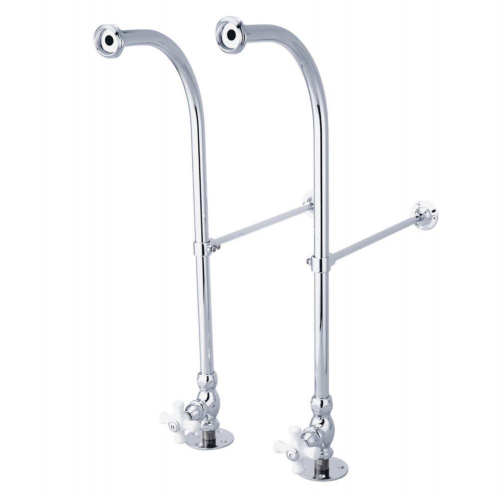 Vintage Polished Chrome Freestanding Water Supplies with Stop F6659