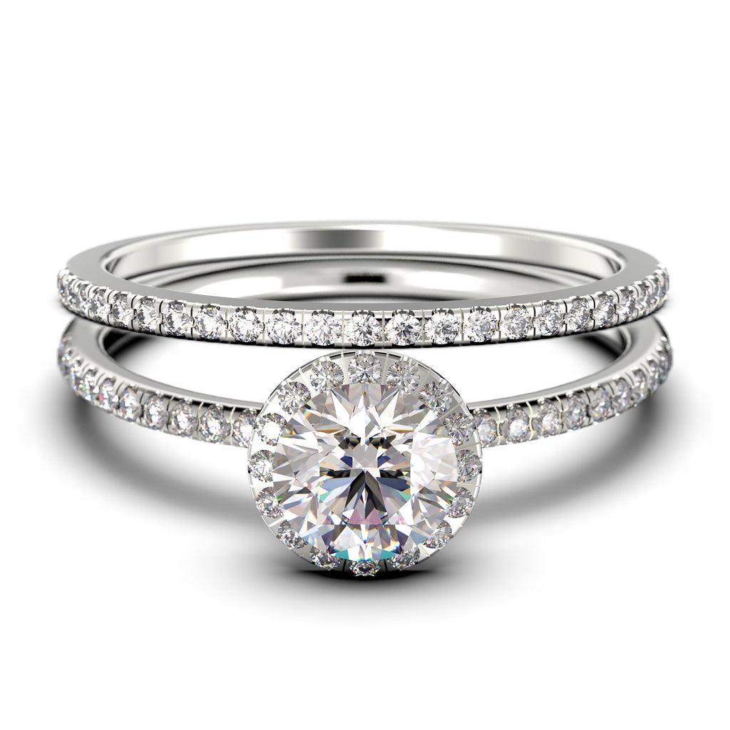 2.00 Carat Round Cut Moissanite Engagement Ring in 925 Sterling Silver C437787