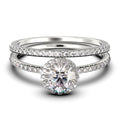 2.00 Carat Round Cut Moissanite Engagement Ring in 925 Sterling Silver C437787