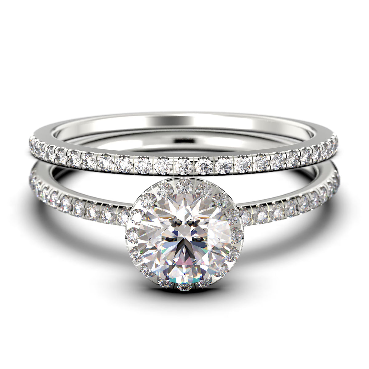 2.00 Carat Round Cut Moissanite Engagement Ring in 925 Sterling Silver C437787