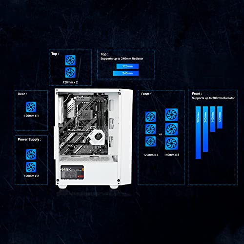 ATX Mid-Tower PC Computer Case with Tempered Glass Side Panel T615