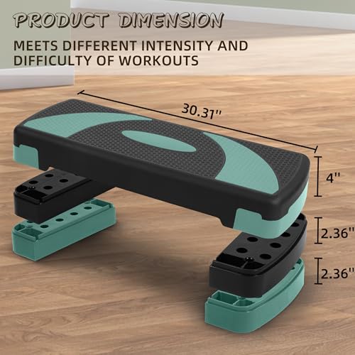 5 Levels Adjustable Height Exercise Step with 4 Stackable Risers M987
